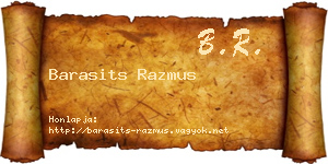 Barasits Razmus névjegykártya
